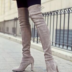 Stuart Weitzman Highland Taupe Over-the-Knee Boots
